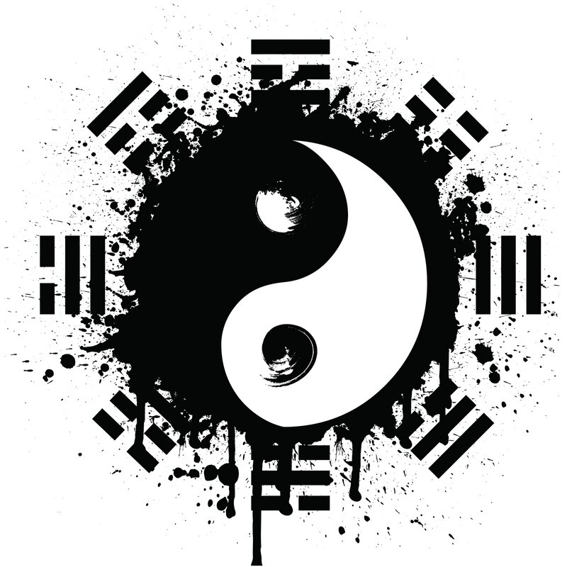 Yin-yang Symbol — Black, Balanced, Illustration, Splatter