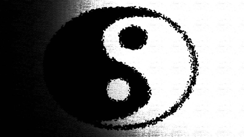 Yin-yang Symbol — Black, Balanced, Illustration