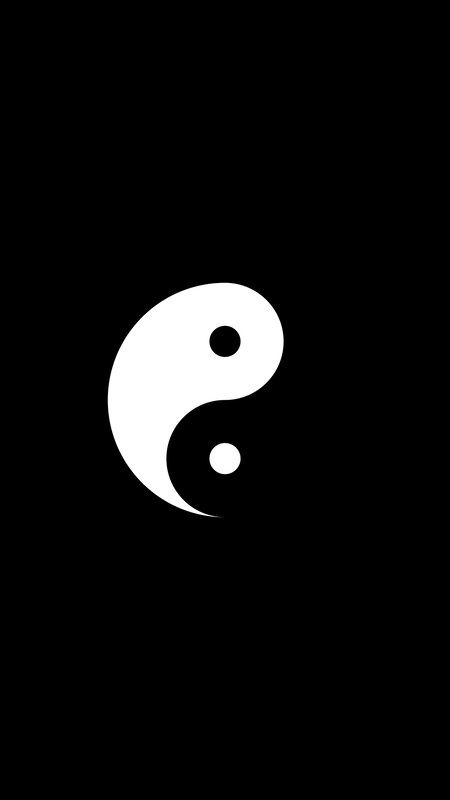 Yin-yang Symbol — Black, Balanced, Minimalist