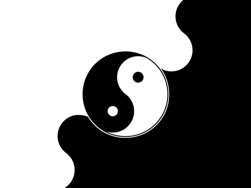 Yin-yang Symbol — Black, Balanced, Vector Art