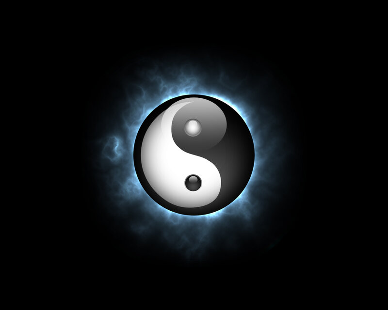 Yin-yang Symbol — Black, Dramatic, Digital Art, Light