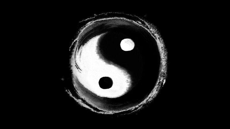 Yin-yang Symbol — Black, Serene, Illustration