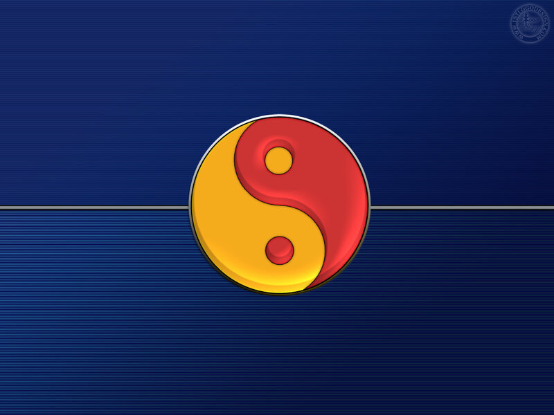 Yin-yang Symbol — Blue, Balanced