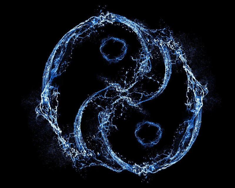 Yin-yang Symbol — Blue, Dramatic