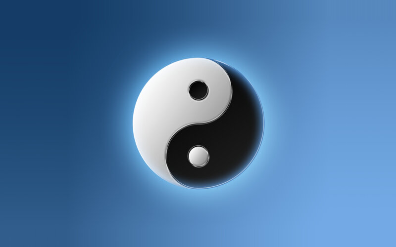 Yin-yang Symbol — Blue, Serene, 3d Render, Circle