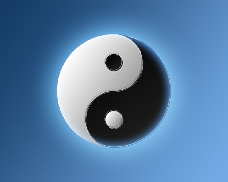 Yin-yang Symbol — Blue, Serene, 3d Render