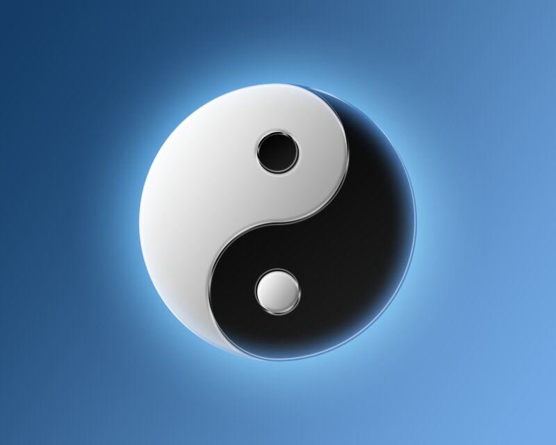 Yin-yang Symbol — Blue, Serene