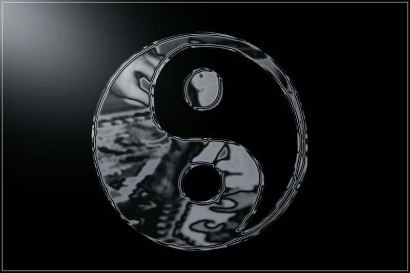 Yin-Yang symbol in metallic style