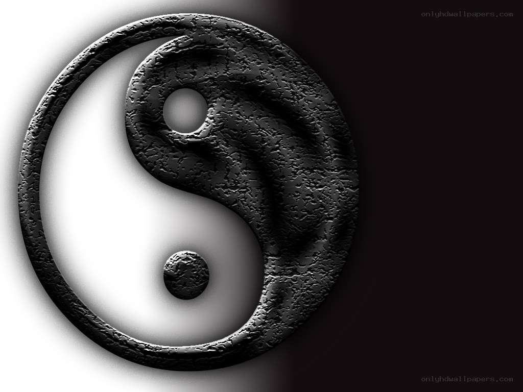 Yin-yang symbol in stone