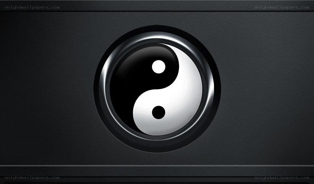 yin-yang symbol on black