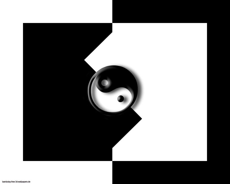 yin-yang symbol on black and white background
