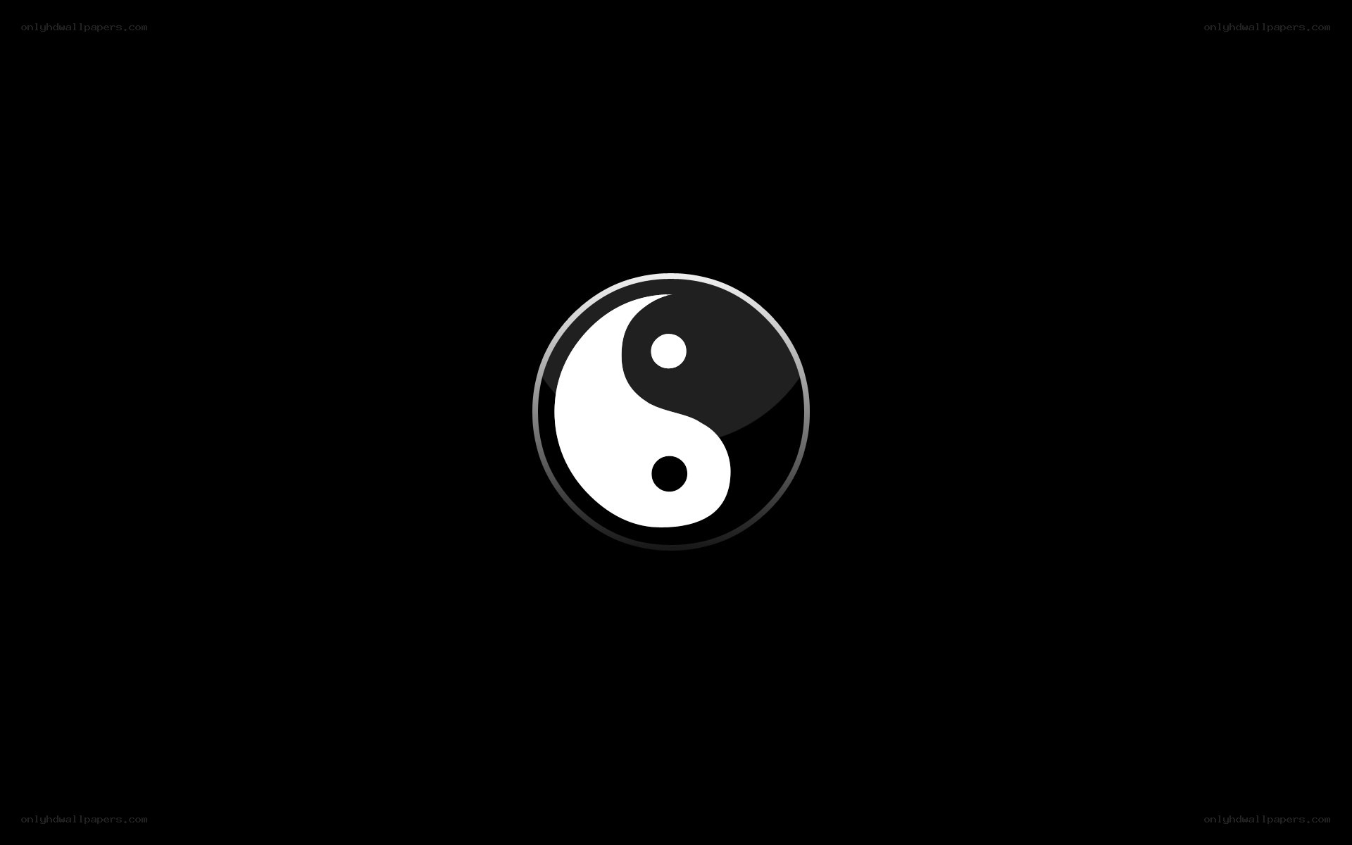 yin-yang symbol on black