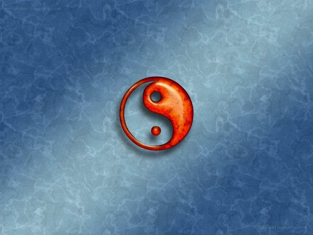 yin-yang symbol on blue background