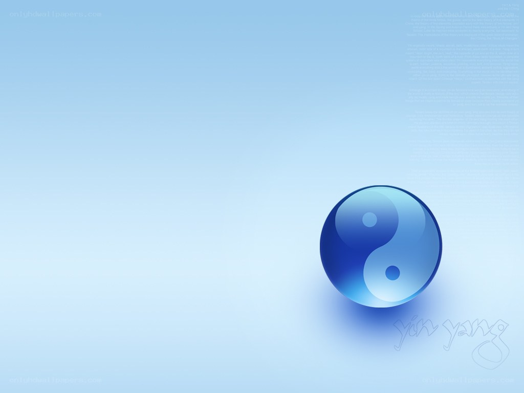 Yin Yang symbol on blue background