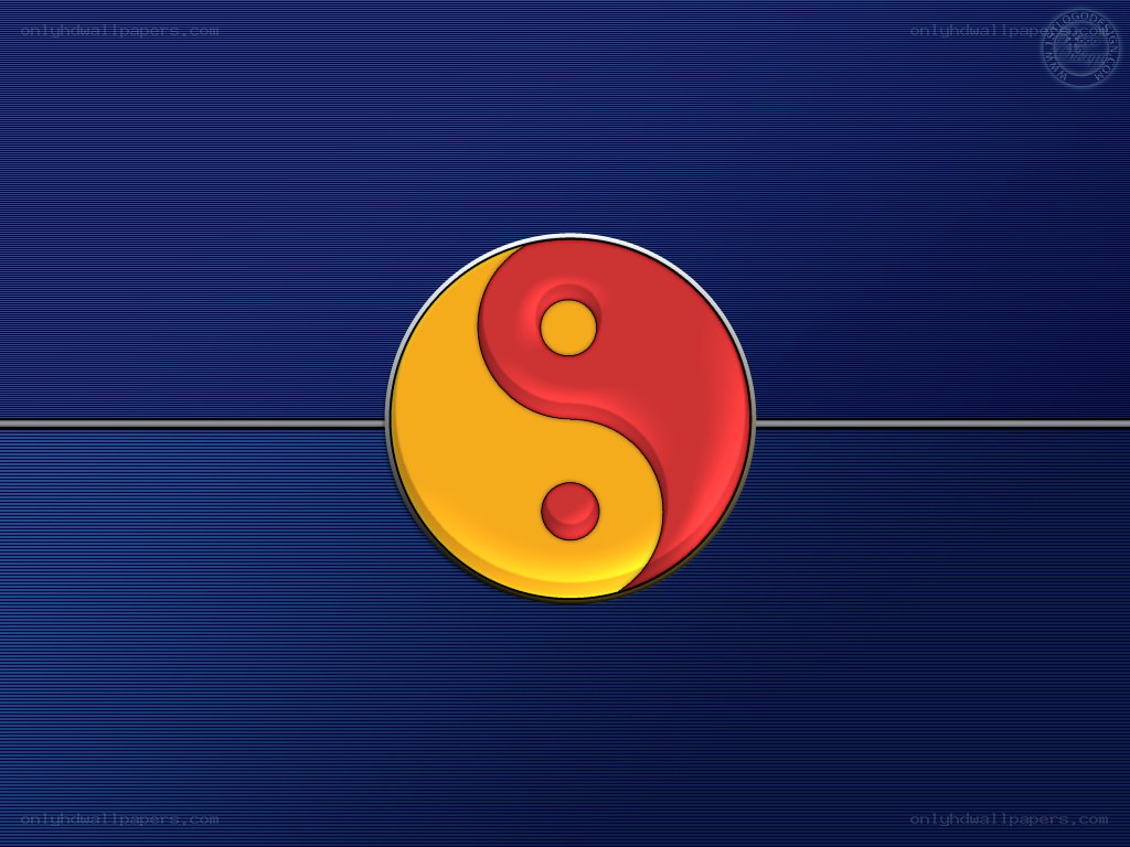 yin-yang symbol on blue background