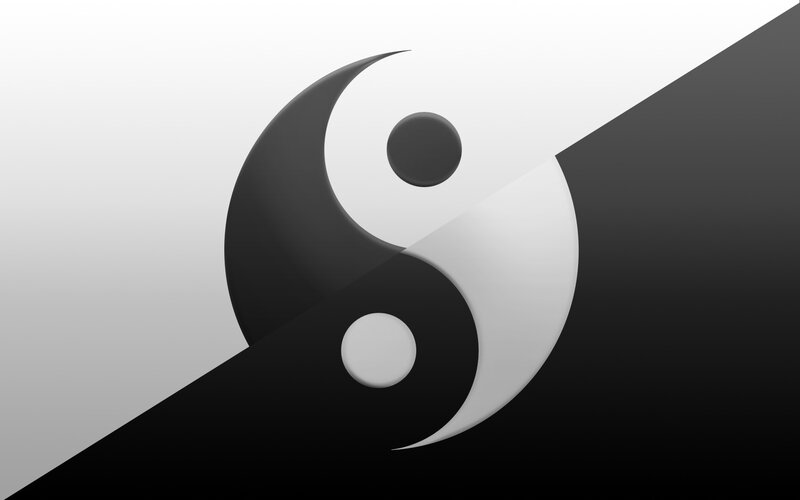 Yin-yang symbol on gradient