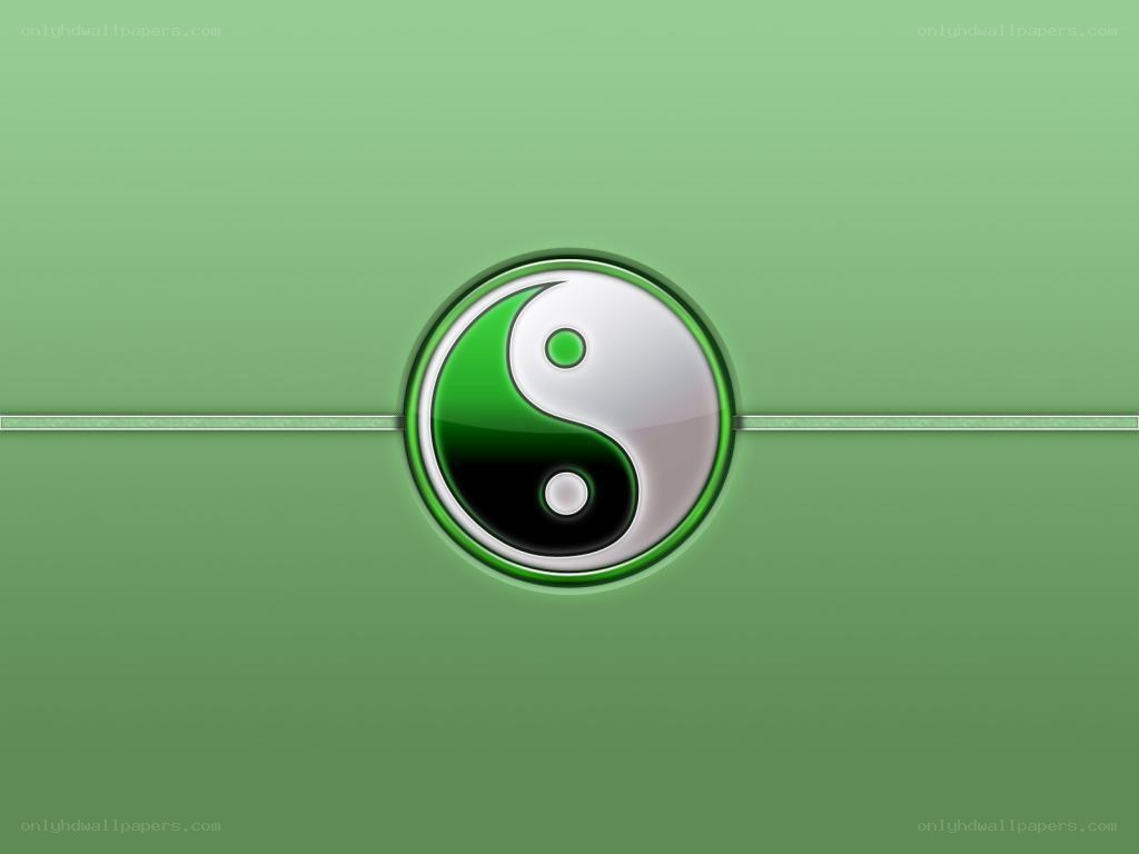 Yin-yang symbol on green