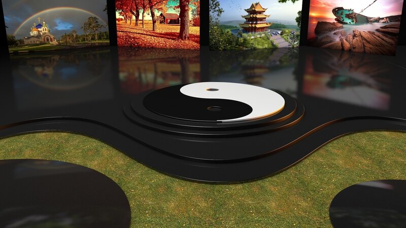 Yin-yang Symbol on Stage