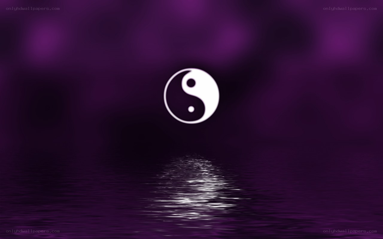 yin-yang symbol over water