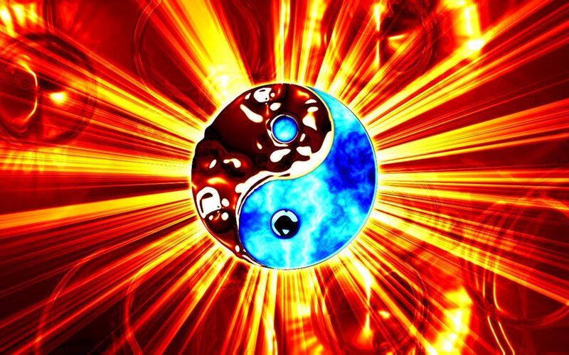Yin-yang Symbol — Red, Dramatic