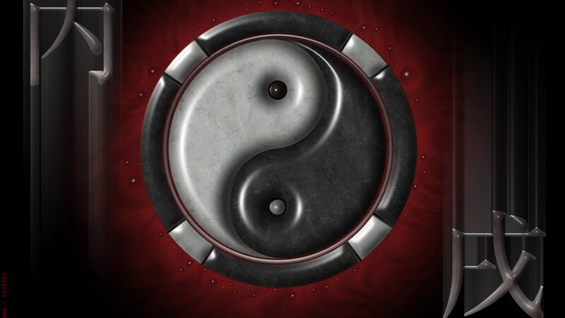Yin-Yang symbol with Chinese characters