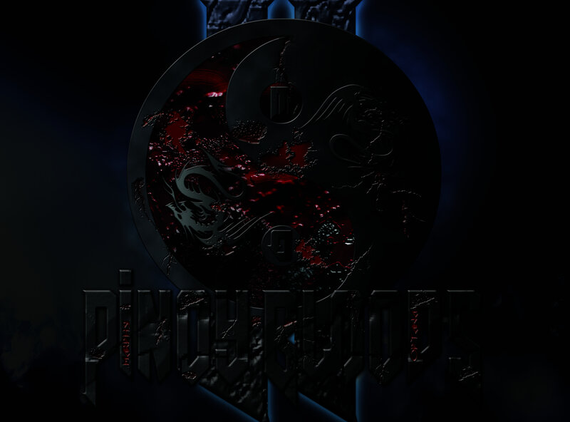 Yin-yang Symbol with Dragons — Black, Dark