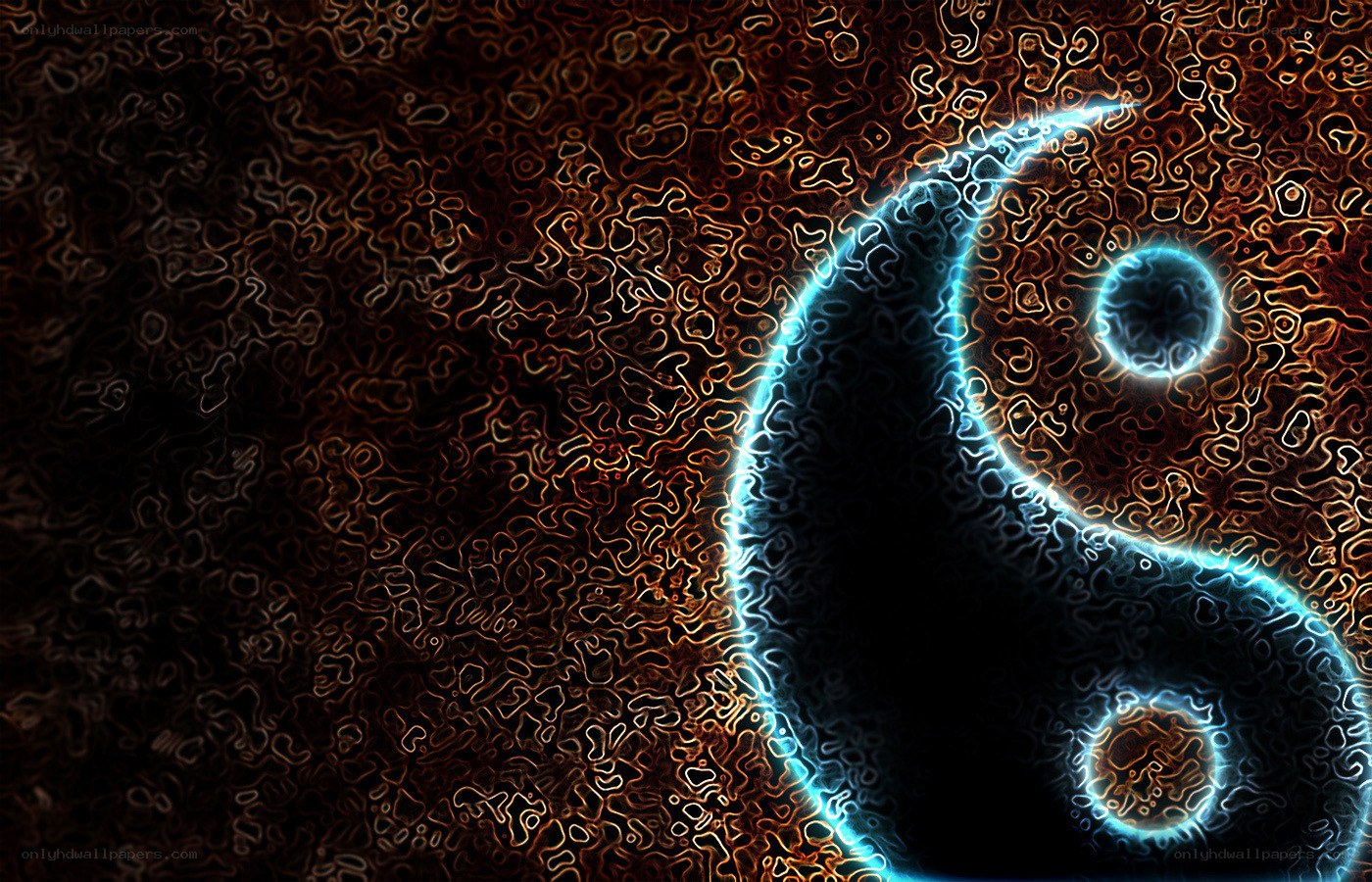 Yin-yang symbol with glowing outline