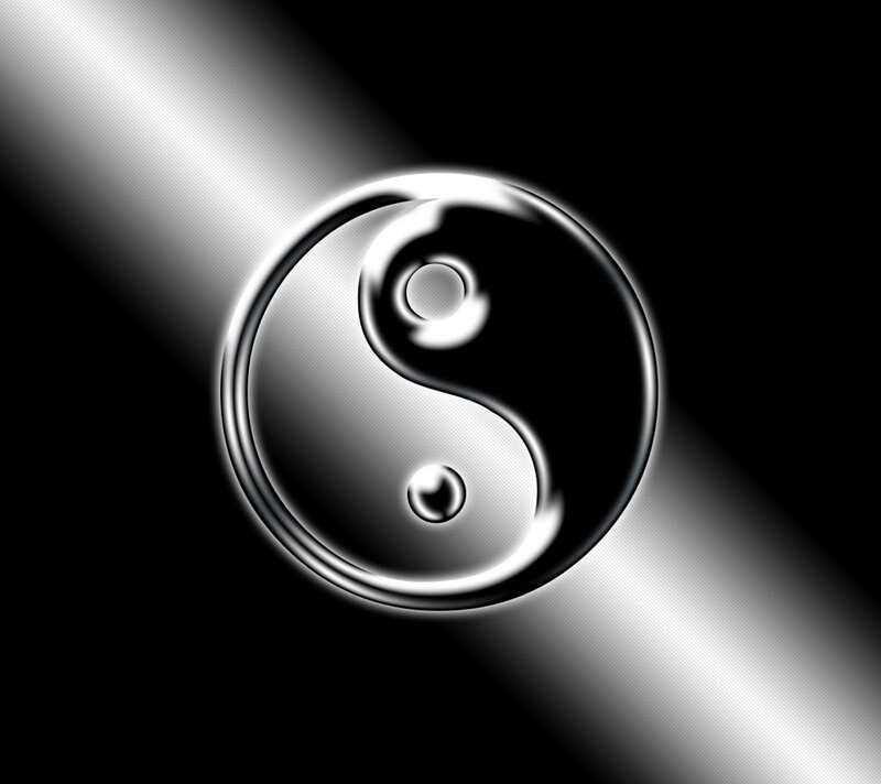 Yin-yang symbol with light effect
