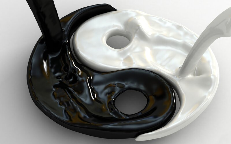 Yin-yang Symbol with Liquids — Black