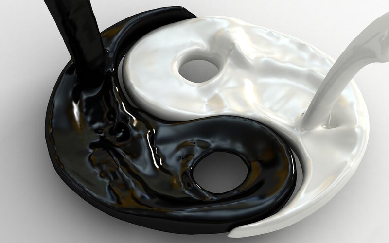 Yin-yang Symbol with Liquids