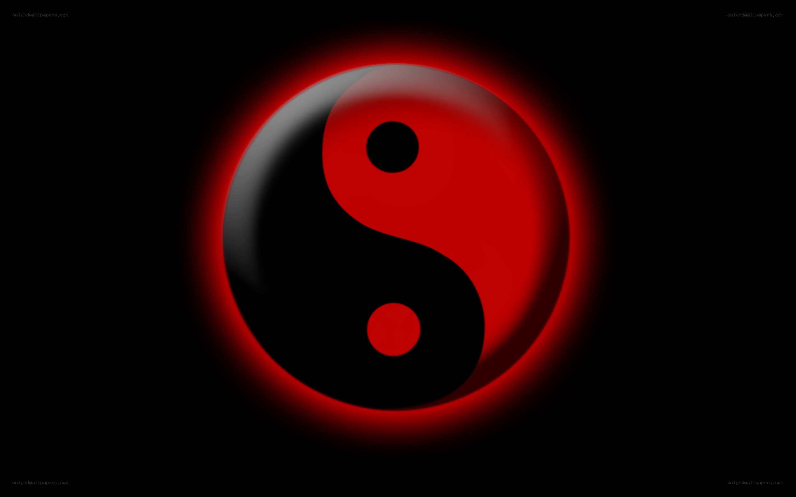 yin-yang symbol with red glow