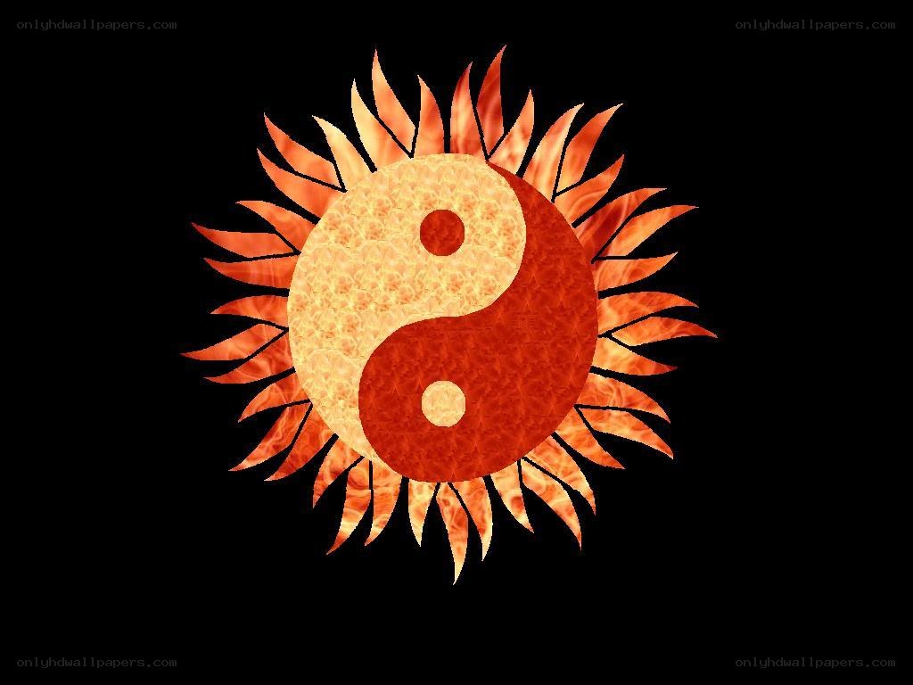 yin yang symbol with sun