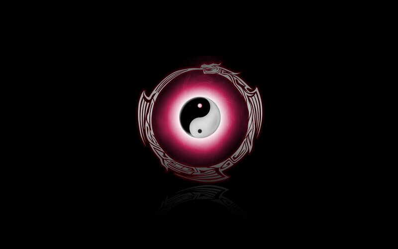 yin yang with dragon design