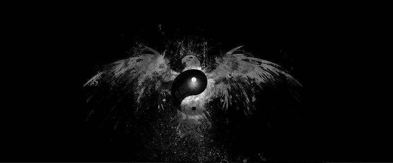 yin-yang with eagle wings