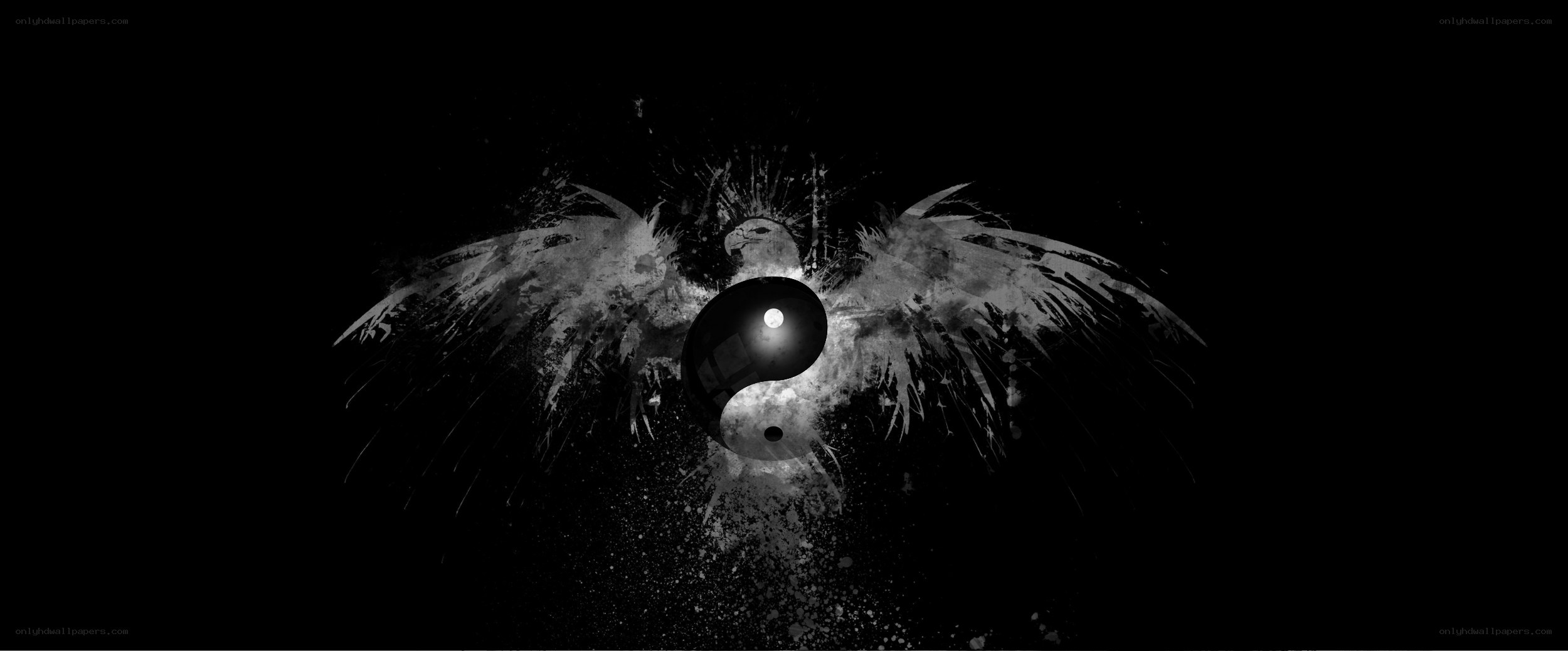 yin-yang with eagle wings