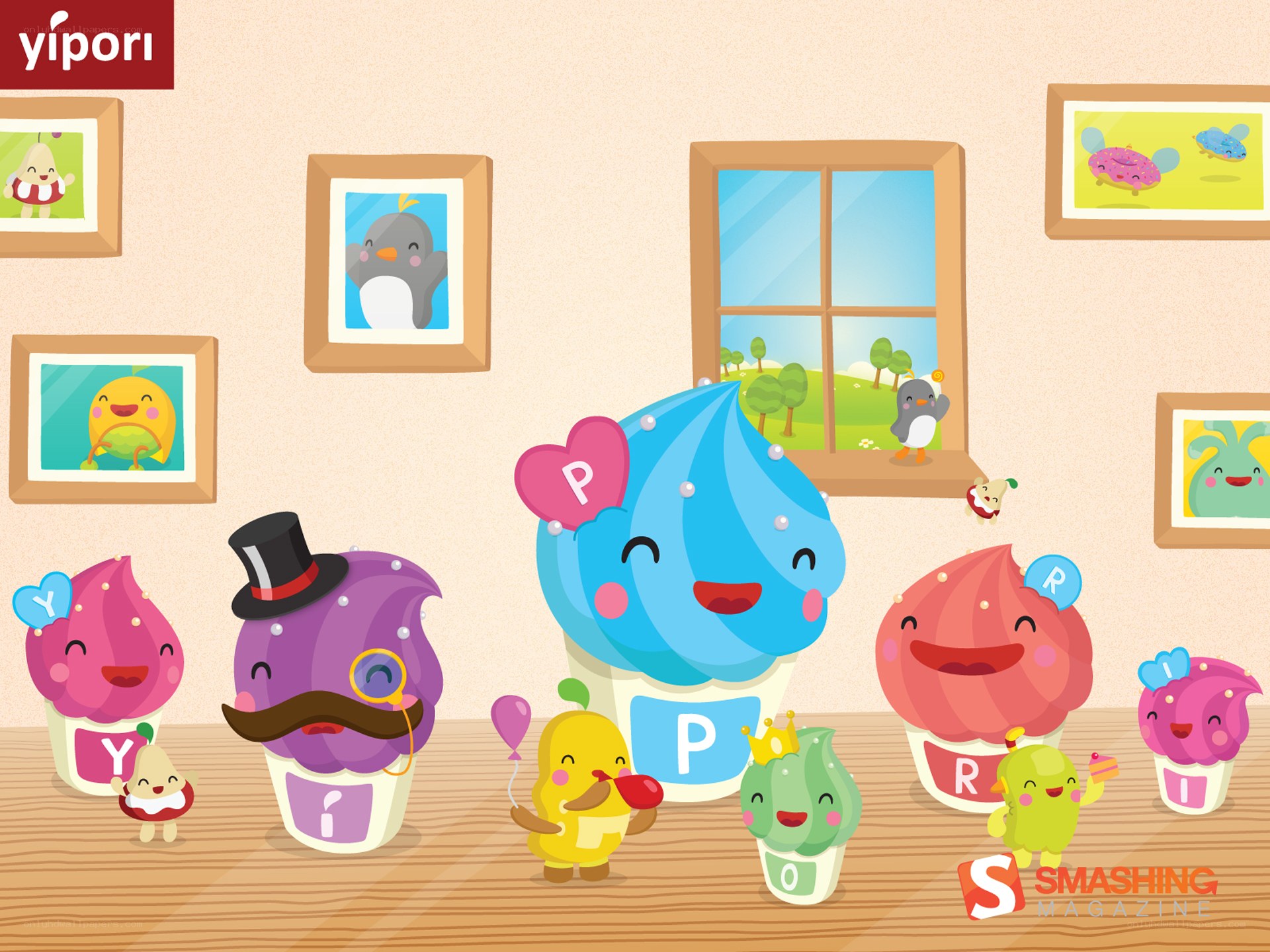 Yipori cupcake characters