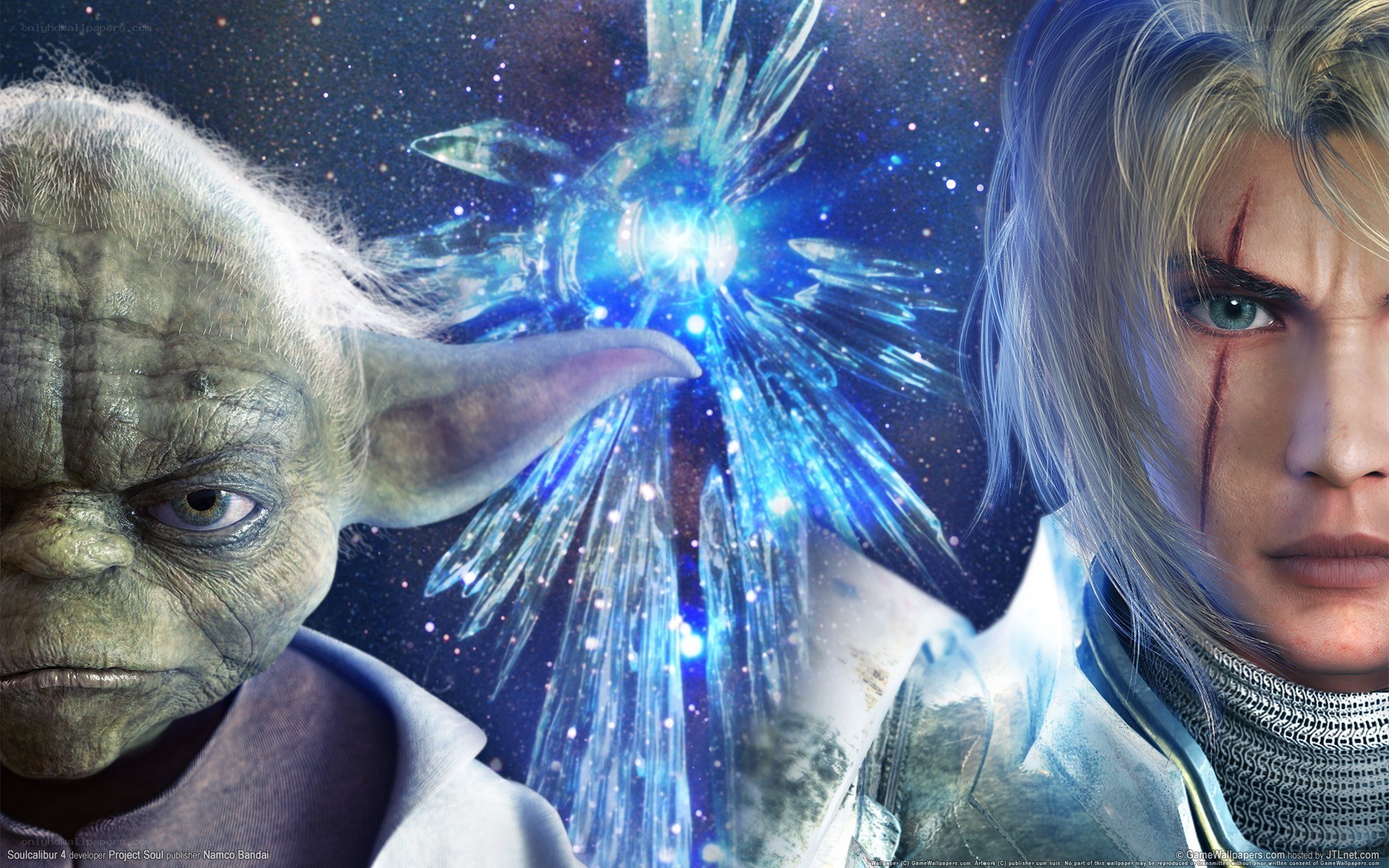 Yoda and a warrior in space
