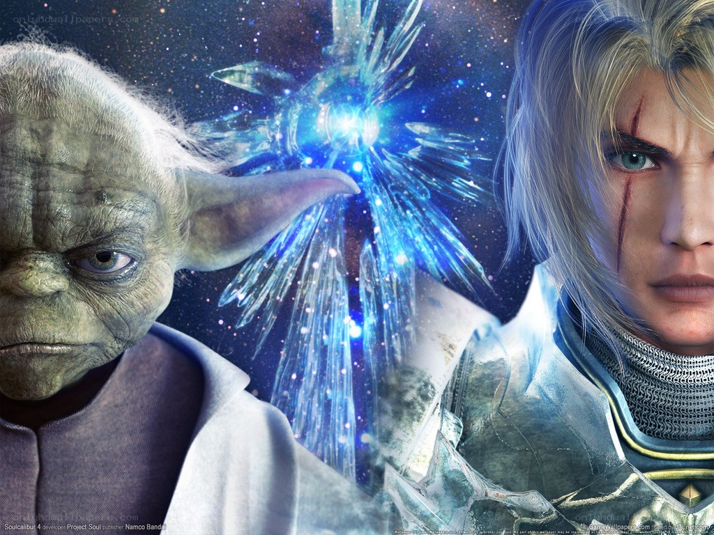 Yoda and a warrior in space