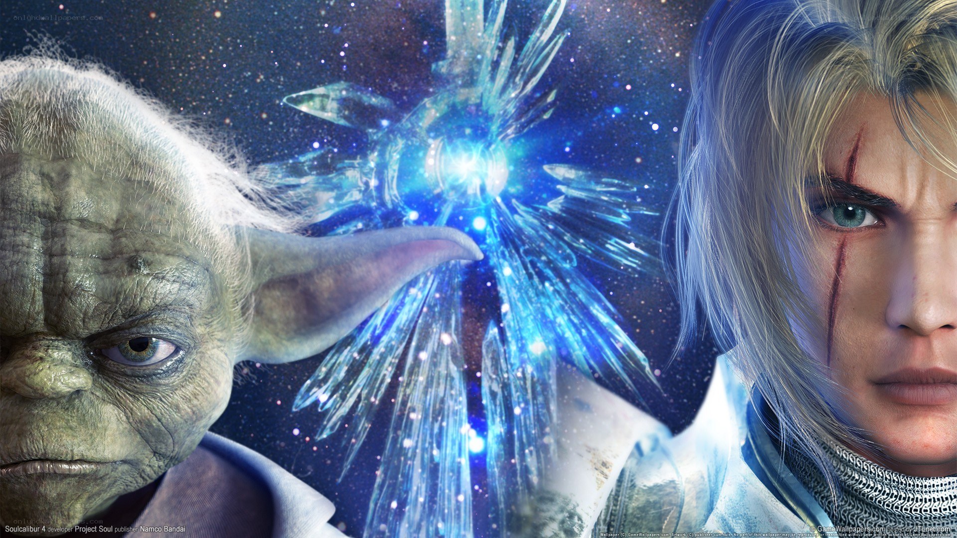 Yoda and a warrior in space