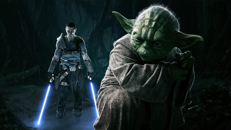 Yoda and Jedi Warrior — Green, Dramatic
