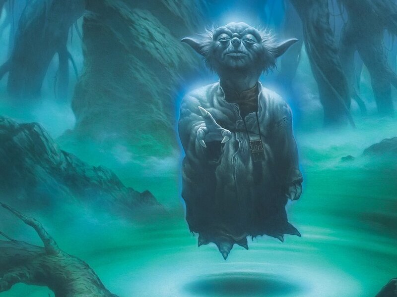 Yoda Floating in Mist