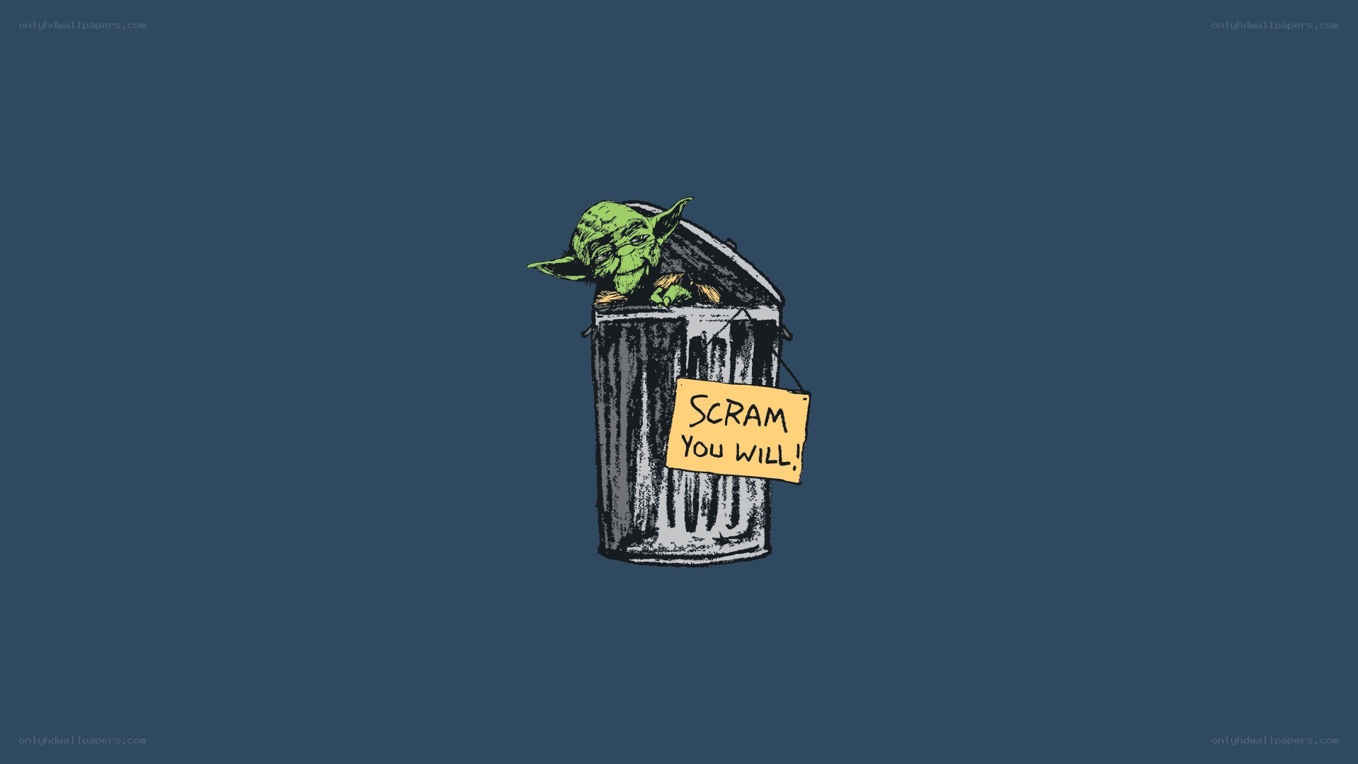 Yoda in a trash can