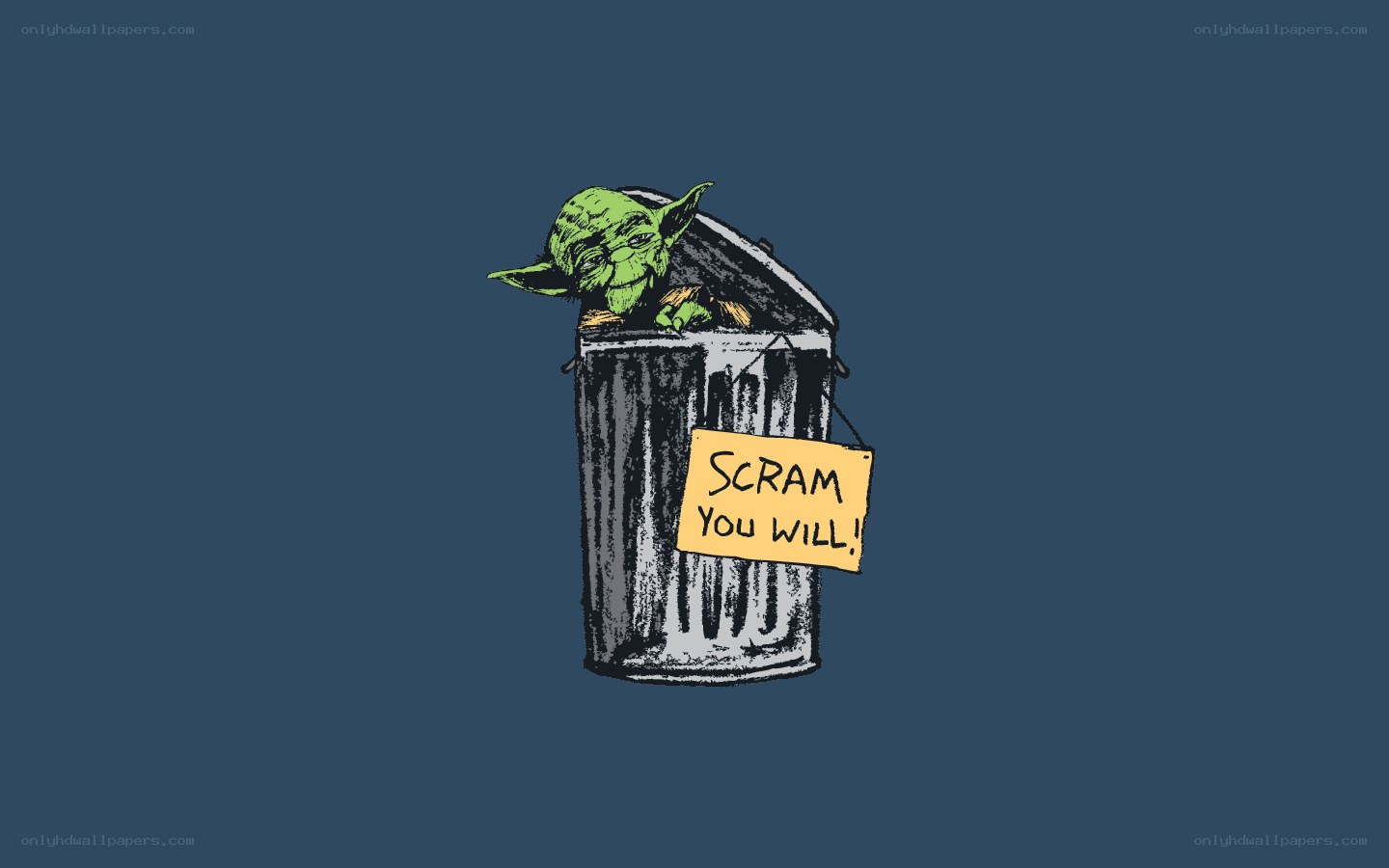 Yoda in a trash can