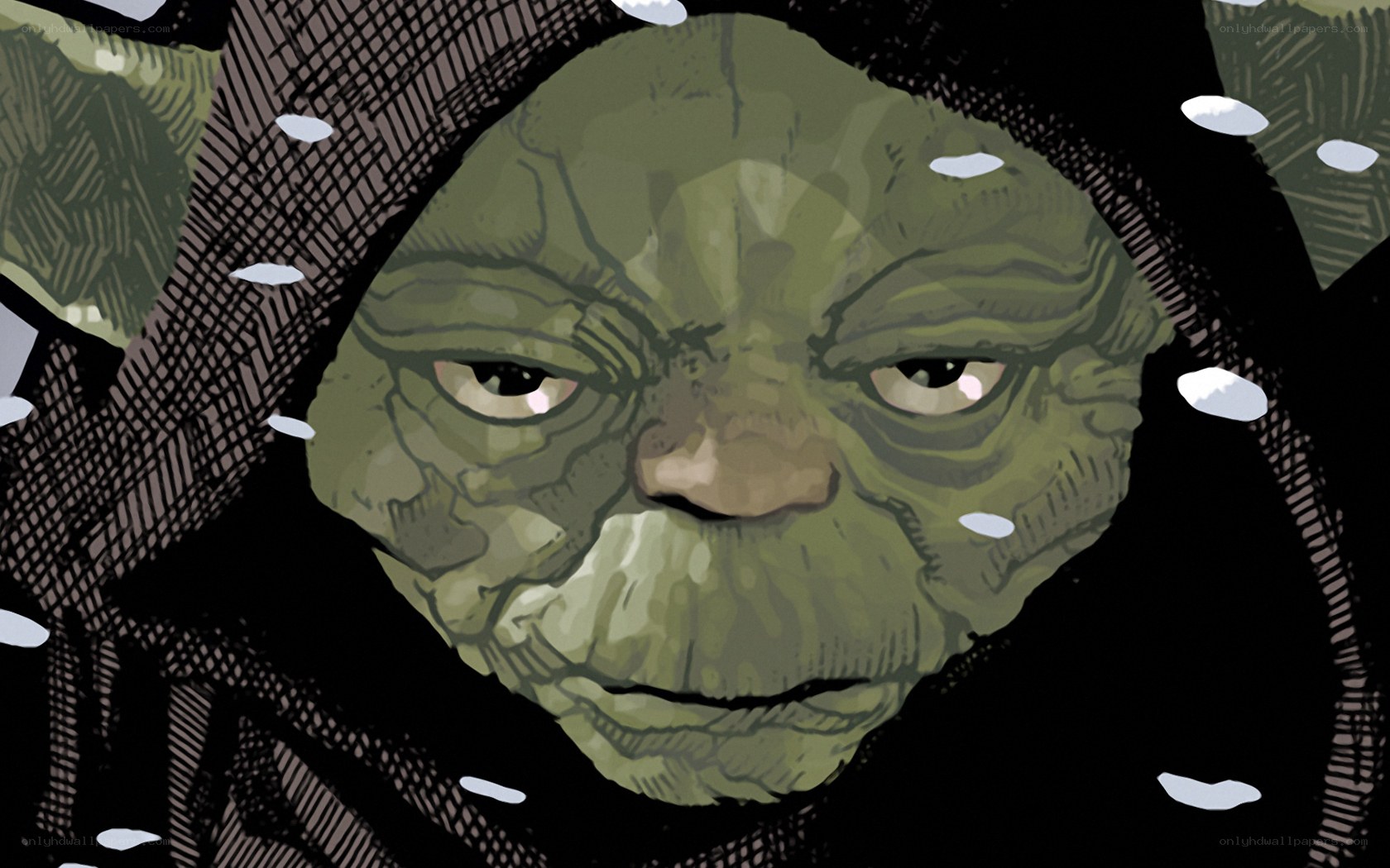 Yoda in the snow