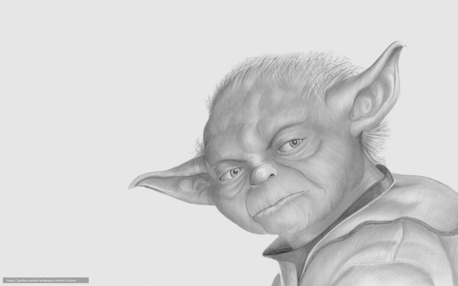 Yoda pencil sketch portrait