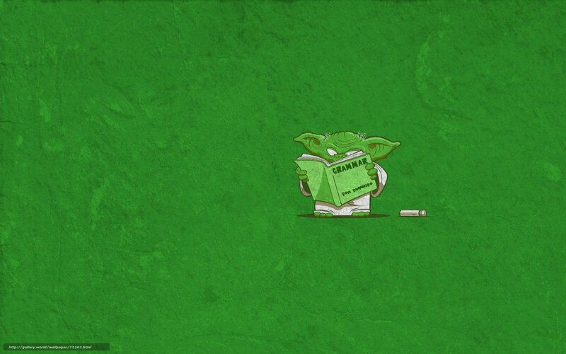 Yoda reading grammar book