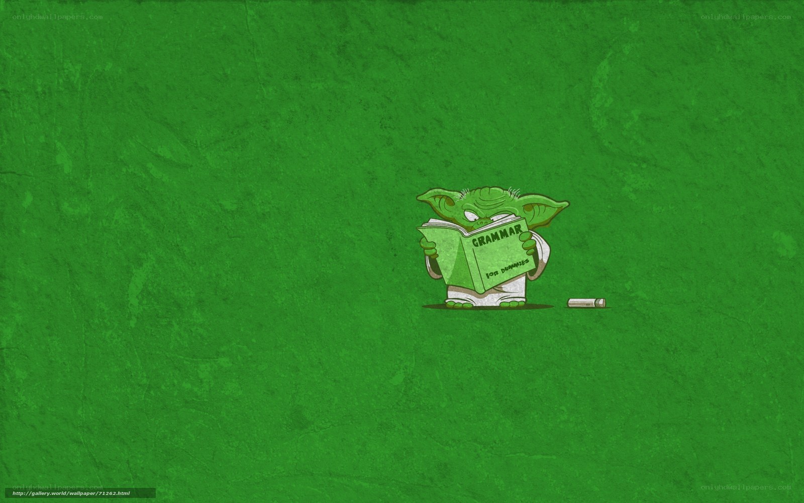 Yoda reading grammar book