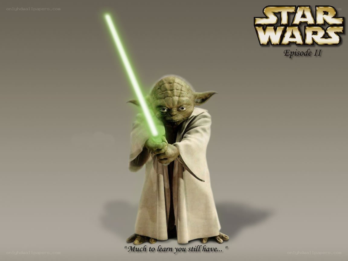 Yoda with green lightsaber
