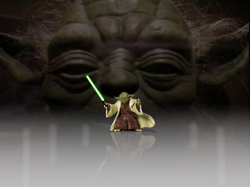 Yoda with lightsaber