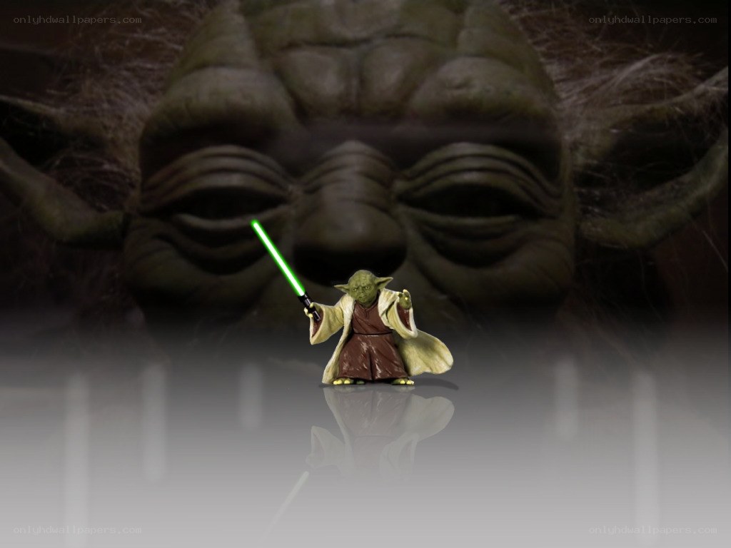Yoda with lightsaber